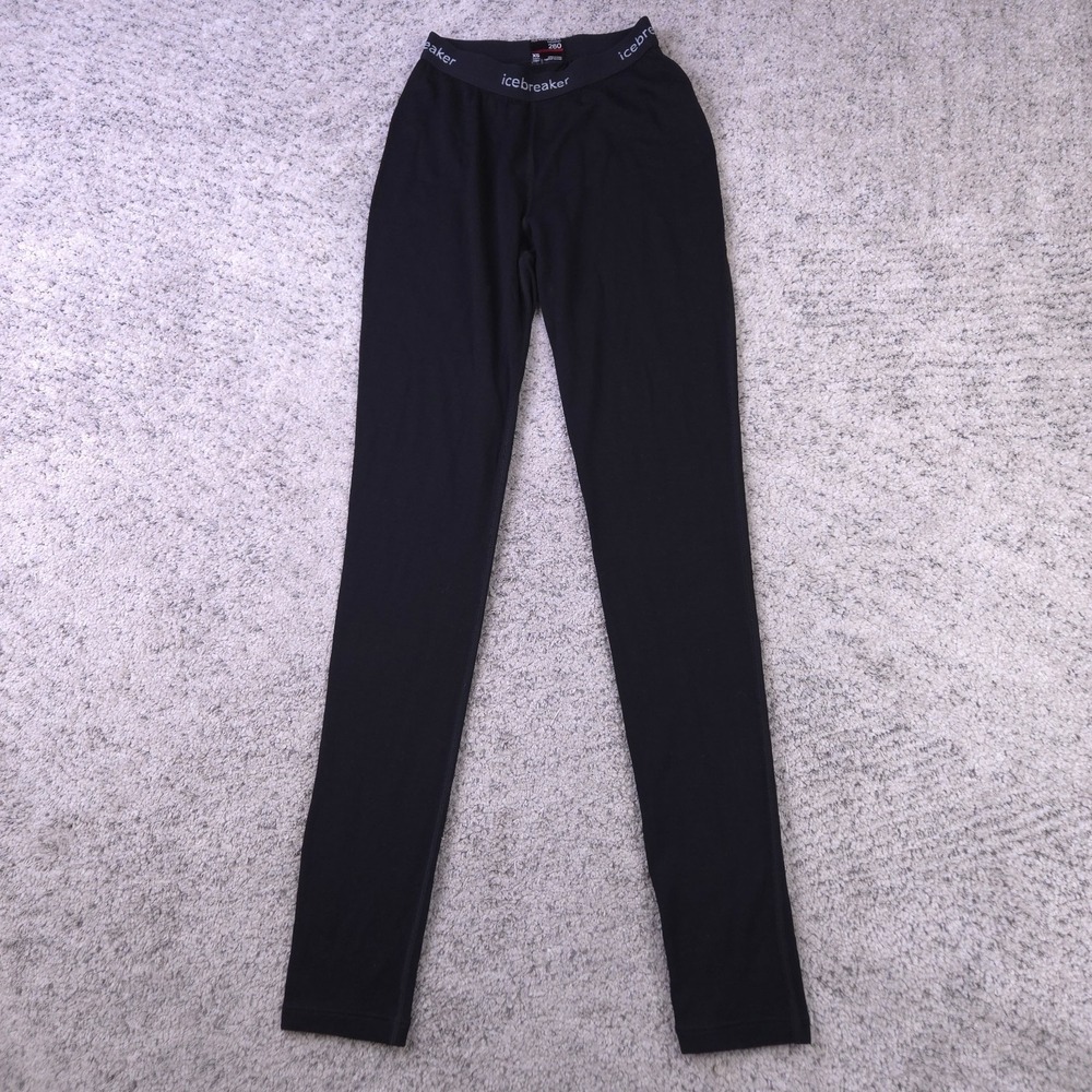 Icebreaker Merino 260 Pants Womens XS Wool Leggings Base Layer Black Baselayer